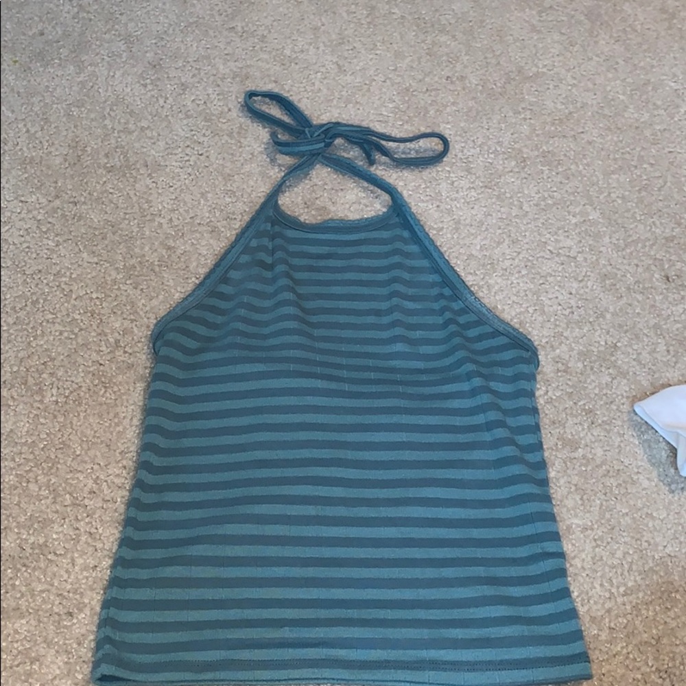 green tank top